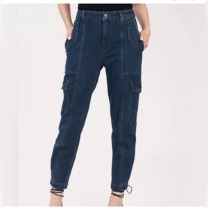 Derek Lam Elian Utility Cargo Blue Denim Jeans